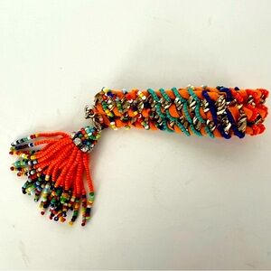 Rada Women’s Bracelet Made Italy Vibrant Color Beads Swarovski Crystals Tassel